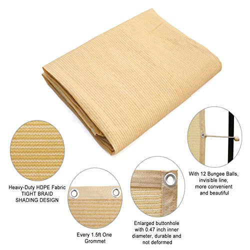 Shatex 90% Shade Fabric 6X 16ft Sun Shade Cloth Taped Edge with Grommets Sun-Block Mesh Shade for Pergola Cover Canopy Whe...