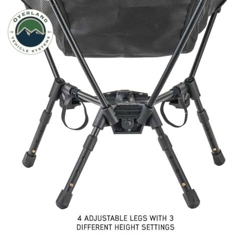 Overland Vehicle Systems Compact Camping Chair – Lightweight Folding Camp Chair with Collapsible Aluminum Frame