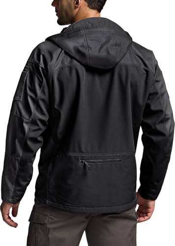 CQR Men's Tactical Softshell Jacket, Winter Warm Fleece Lined Coat, Water Resistant Outdoor Hunting Hiking Rain Windbreaker