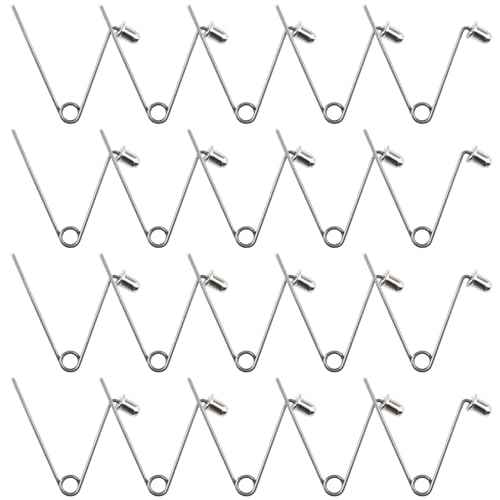 INCREWAY Tent Pole Clips, 20PCS Kayak Paddle Spring Snap Clips, Carbon Steel Tent Pole Push Button Spring Clips for Campin...