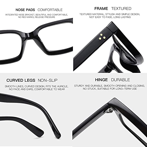 EYLRIM Classic Thick Square Frame Clear Lens Glasses for Women Men Non Prescription Eyeglasses