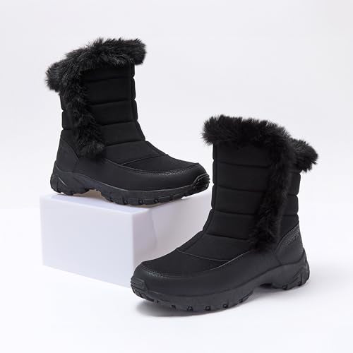 Lands' End Expedition Waterproof Insulated Womens Snow Boots, Lace Up or Slip On Winter Boots for Women, Medium or Wide Wi...
