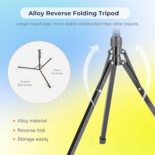Aureday 14'' Selfie Ring Light with 62'' Tripod Stand and Phone Holder, Dimmable LED Phone Ringlight for Makeup/Video Reco...