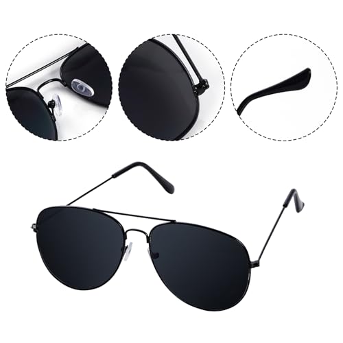 4 Piece Agent Costume Secret Security Service Costume Accessories Earpiece Sunglasses Zipper Ties ID Card for Halloween
