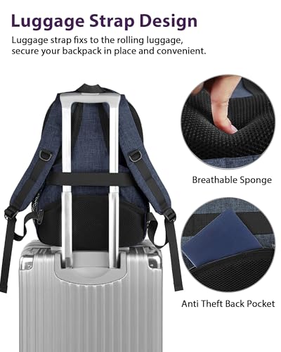 MATEIN Extra Large Laptop Backpack for Men, 50 L Travel Carry On TSA Approved Backpack with USB Port & Trolley Sleeve, Wat...