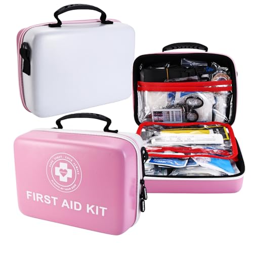 Large First Aid Kit - 410 Piece Dual-Color Emergency Kit with Hard Shell,Professional Survival Kit for Home, Car, Travel, ...