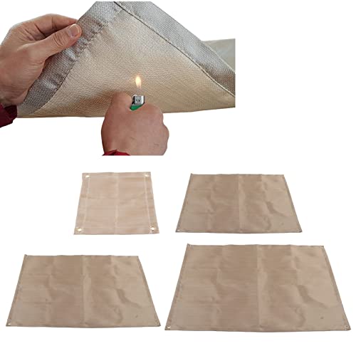 Topyond Outdoor Camping Fireproof Cloth, Portable Fibreglass Flame Retardant Cloth, Picnic BBQ Insulation Mat with Storage...