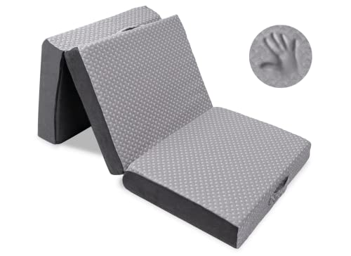 Milliard Trifold Mattress, Cot Size, 6 inch, Portable Foldable Mattress with Memory Foam & Washable Cover, Tri-Folding Flo...