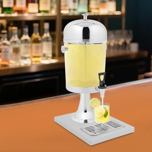 Beverage Dispenser with Ice Core, 2.1 Gallon Drink Dispensers for Parties, Stainless Steel Drink Dispenser with Stand for ...