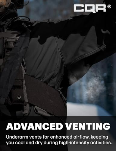 CQR Men's Tactical Softshell Jacket, Winter Warm Fleece Lined Coat, Water Resistant Outdoor Hunting Hiking Rain Windbreaker