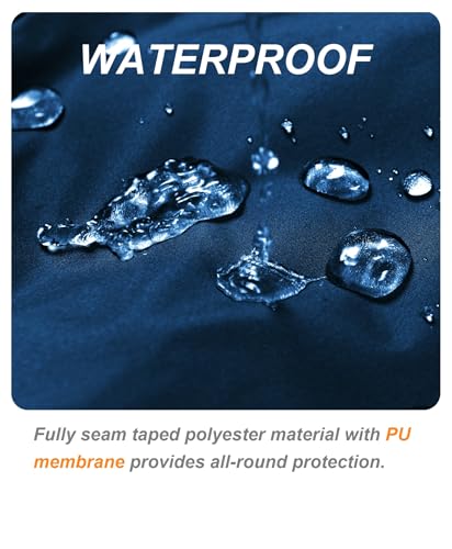 Men's Breathable Rain Pants Lightweight Waterproof Windproof Pants for Hiking Fishing Outdoor
