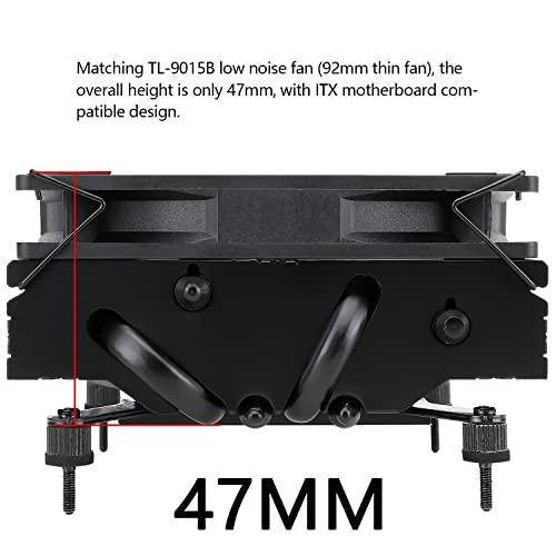 Thermalright AXP90 X47 Black Low Profile CPU Cooler, with 92mm TL-9015B Slim PWM Fan, ITX CPU Cooler, AGHP Technology, 47m...