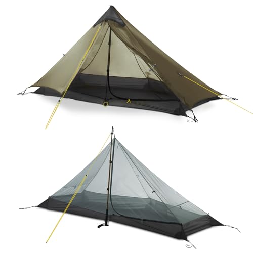 LANSHAN Ultralight Tent 3-Season Backpacking Tent for 1-Person or 2-Person Camping, Trekking, Kayaking, Climbing, Hiking