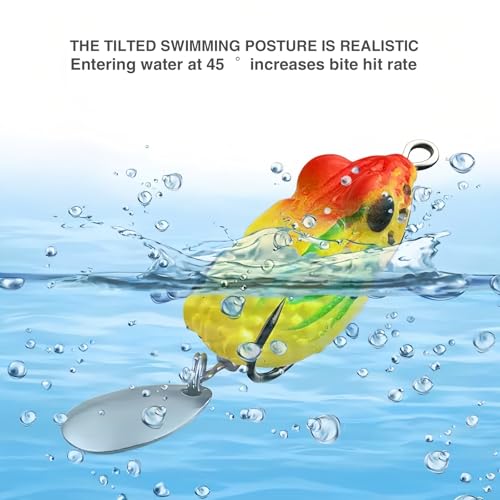5PCS Frog Lures for TopWater Bass Fishing Lures,Freshwater and Saltwater Fishing Gear Kit for 2025 Xmas Surprise Gift