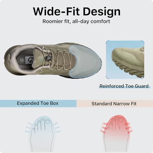 FREE SOLDIER Men's Trail Running Hiking Tactical Shoes - Breathable Lightweight Non-Slip Outdoor Sneakers for Walking Gym ...