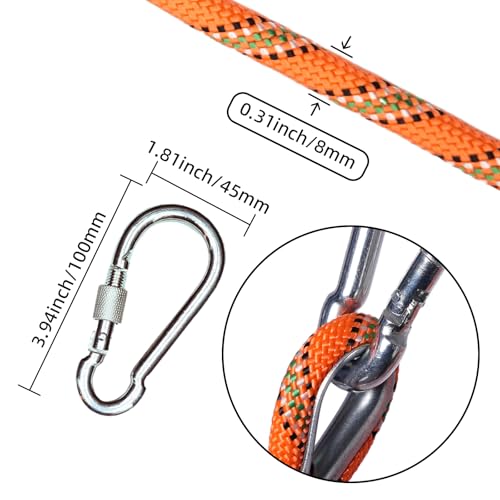 DELLNA 8mm Static Climbing Rope - Heavy Duty Climbing Rope for Rock Climbing, Tree Climbing Gear, Arborist Rope, and Campi...