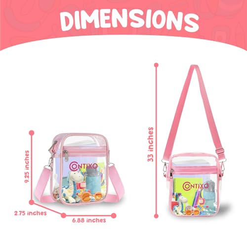 Contixo Clear Bag for Stadium Events - PVC Crossbody Bag, Clear Purse Messenger Bag for Kids, Concerts Sports Events Festi...