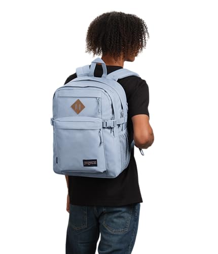 JanSport Main Campus FX Backpack - Travel or Work Bag w 15-Inch Laptop Pack with Leather Trim, Blue Dusk