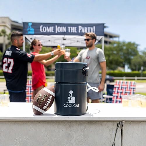 CoolCat 2-Gallon Electric Cooler Beverage Dispenser | Battery-Powered & Rechargeable Insulated Drink Dispenser with 24-Hou...