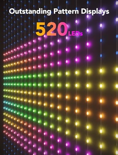 Govee Curtain Lights, Smart LED Color Changing Wall Lights, Dynamic DIY Curtain String Lights for Bedroom Living Room Holi...