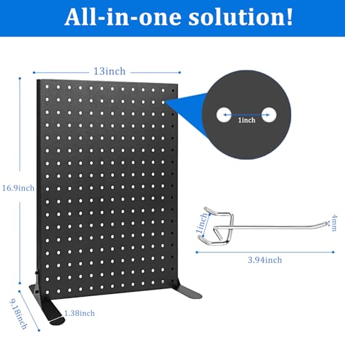 Uppcasir Pegboard Display Stand with 10 Hooks for Craft Shows, Metal Jewelry and Key Ring Retail Display Racks for Selling...