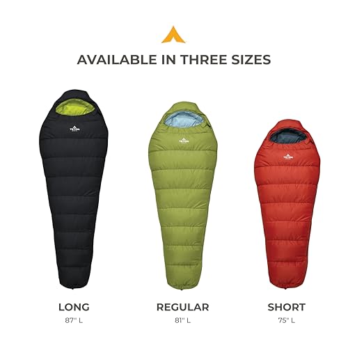Teton LEEF Lightweight Mummy Sleeping Bag Perfect for Camping, Hiking, and Backpacking; Cold Weather Option, Compression S...