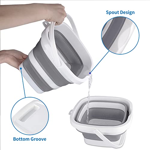 Craftend Collapsible Bucket, 5L 1.3Gallon Small Cleaning Mop Buckets for Household Outdoor Car Washing Tub Plastic Foldabl...