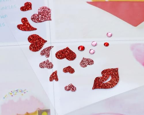 Penta Angel Heart Face Sticker Jewels Stick On Face Costume Gems Self-Adhesive Valentines Day Halloween Makeup Sticker for...