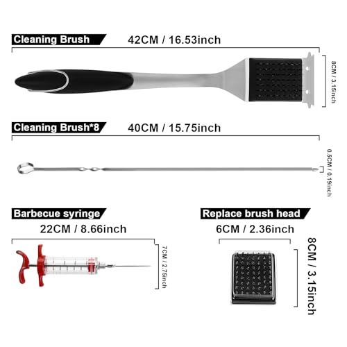 BBQ Tools Grill Tools Set, 15PCS Heavy-Duty Stainless Steel Grill Tools Grilling Accessories, 18 Inches Grill Accessories ...