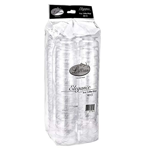 Lillian Signature Collection 40 Count Elegance Coffee Mug, 8-Ounce, Clear