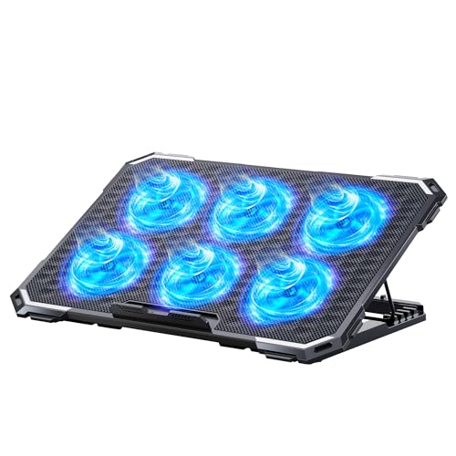 ICE COOREL Laptop Cooling Pad with 6 Cooling Fans, Cooling Pad for Laptop Fan 13-15.6 Inch, Laptop Cooler Stand with 6 Hei...