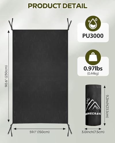 Premium Tent Footprint, PU3000, Oxford Ripstop Fabric, Durable,Tarp Ground Sheet for 2 Person Backpacking Tent Floor Prote...
