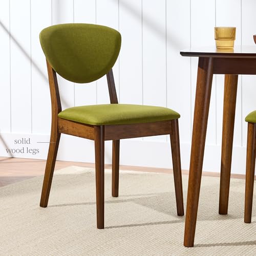 Best Choice Products Dining Chairs Set of 2, Mid-Century Modern Upholstered Wood, Armless w/Seat Cushion, Padded Backrest...