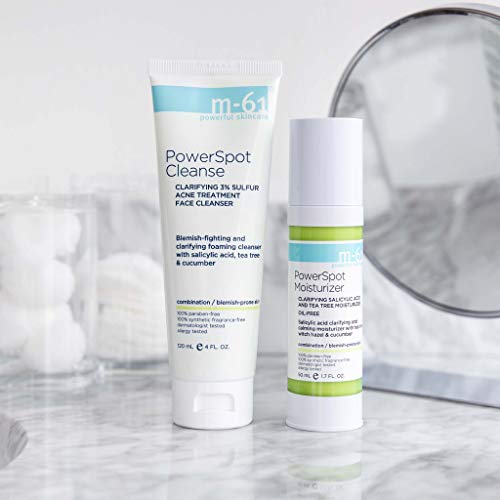 m-61 PowerSpot Moisturizer | Clarifying Oil-Free Moisturizer With Salicylic Acid, Tea Tree, Witch Hazel, and Cucumber. For Oily, Combination, and Blemish-Prone Skin - 1.7 Fl Oz