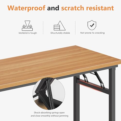 DlandHome 47 inches Folding Table Computer Desk Portable ActivityTable Conference Table Home Office Desk, Fully Assembled ...