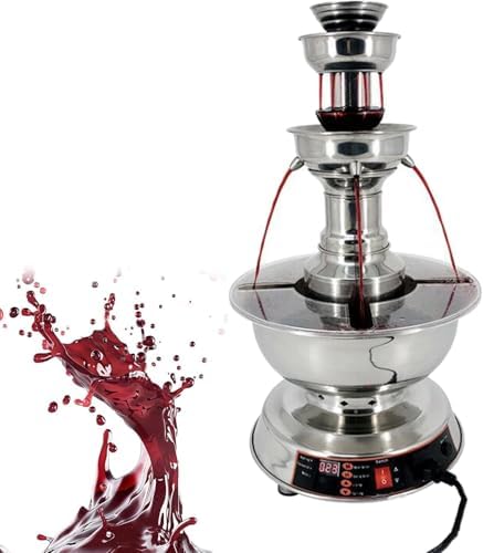 Erxewim 3-Tier Stainless Steel Wine & Champagne Fountain - 110V, 3.5L Beverage Dispenser with Adjustable Temperature for W...