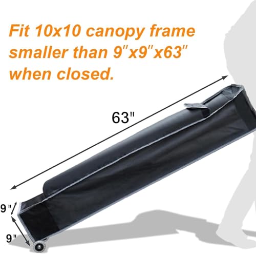 Eurmax USA Heavy Duty Wheeled Roller Bag Pop up Canopy Tent Universal Rolling Storage Bag for 10x10 Canopy Instant Tent (D...