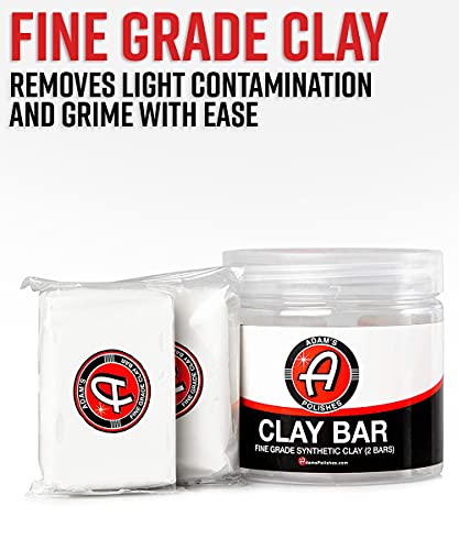Adam's Polishes Fine Grade Clay Bar - Removes Debris & Dirt from Vehicle for Paint, Glass, Trim, Wheels | Add Shine, Gloss...