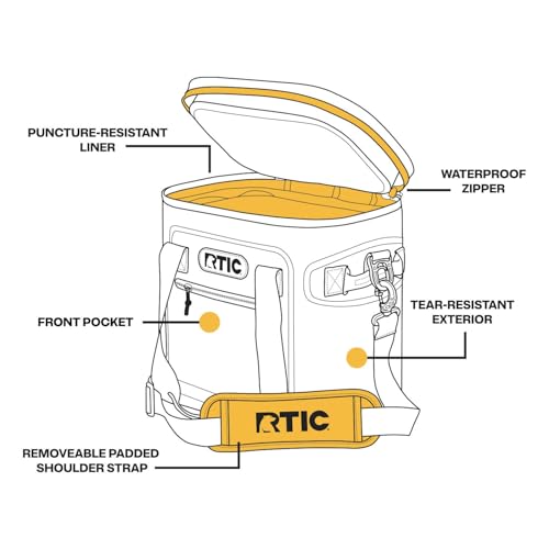 RTIC Ultra-Tough Soft Cooler 20 Can, Insulated Bag Portable Ice Chest Box for Lunch, Beach, Drink, Beverage, Travel, Campi...