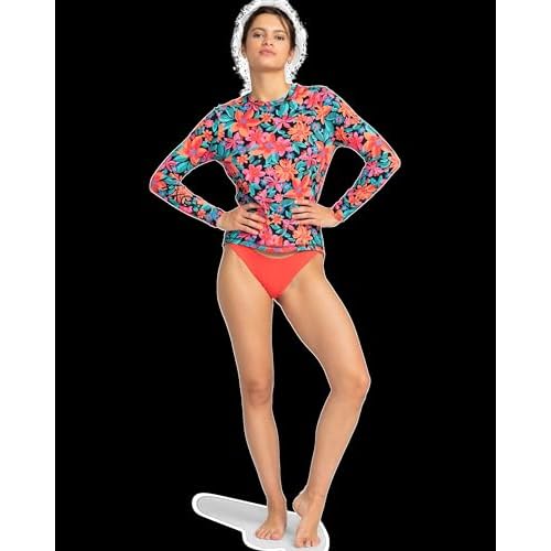 Roxy Womens Long Sleeve Rashguard ? UPF 50+ Sun Protection, Swim, Surf, Beach Volley, Yoga, Quick-Dry Swim Shirt