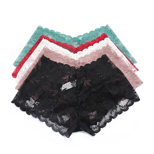 Sexy Underwear for Women V-Waist Shorts Women' s Underwear Lightweight Soft Lace High Waist Panties
