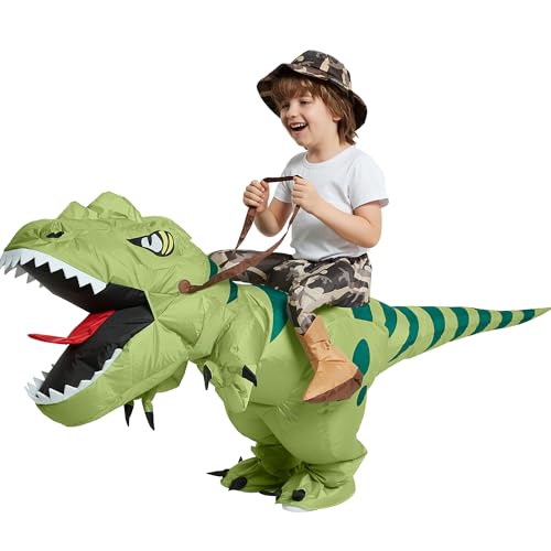 One Casa Inflatable Dinosaur Costume Kids,Blow Up Ride T Rex Suit,Halloween Costumes for Boys Girls