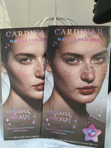 Glitter Freckles, 24PCS Glitter Freckles Face Tattoo, Sparkle Freckles for Women, Waterproof Gold Temporary Face Tattoos G...