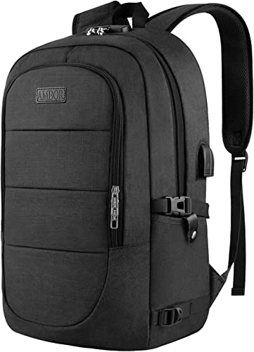 AMBOR Travel Laptop Backpack for Ｍen, 15.6-17.3 inch Laptop Backpack, Anti Theft Business Work Backpack with USB Charging ...