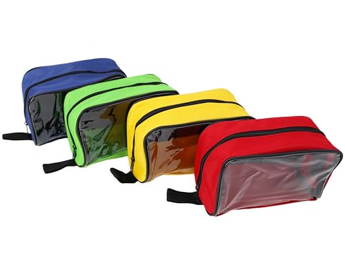 Lightning X Products Color Coded First Aid Medical Kit Accessory Pouches - Zippered Bag With Transparent Window - Set of 4...