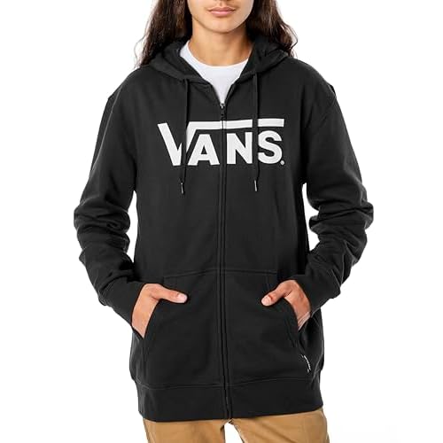 Vans mens Classic Full Zip Hoodie | Regular Fit Sweatshirt, Cotton & Polyester Fleece, Warm Hood, Iconic Front Logo Graphic