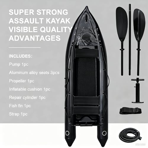 2 Person Inflatable Kayak Fishing PVC Kayak The Dimension 130'' *43'*11.8'' Inflatable Kayak Rescue Rubber Rowing Kayak wi...