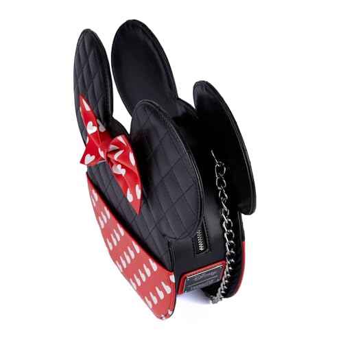 Loungefly MickeyMinnie Valentines Reversible Large Crossbody Bag BlackRedWhite