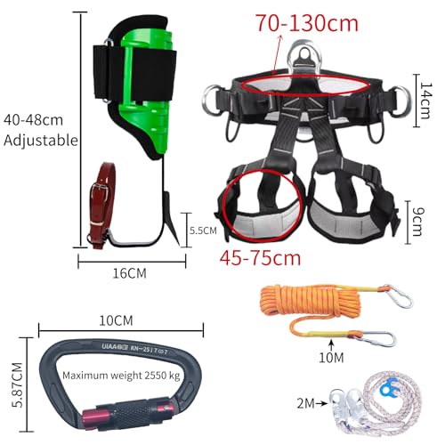 TraVisonyx Tree Climbing Gear, Tree Climbing Spikes，Arborist Equipment for Climbers, Hunting, Fruit Picking ，Logging Etc