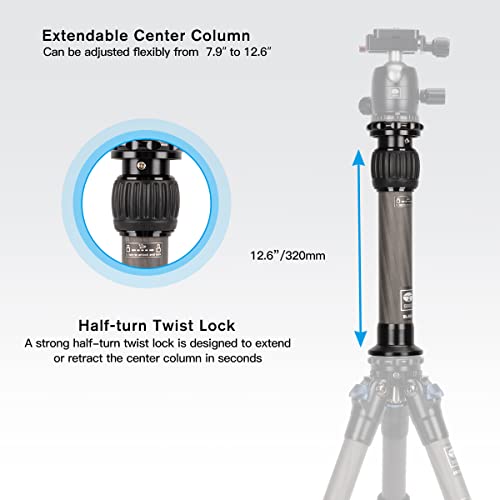 SIRUI SL-200 Carbon Fiber Tripod Extension Pole, Two-Section Center Column Extender for Tripods